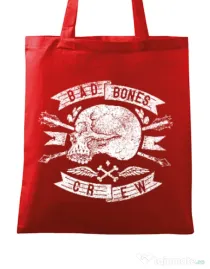 Sacosa din panza Skull symbol Rosu
