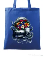 Sacosa din panza Space bloom Albastru regal