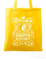 Sacosa din panza Stand up for your rights Galben