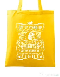 Sacosa din panza Stand up for your rights Galben