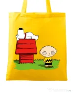 Sacosa din panza Stewie and Snoopy Galben