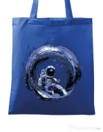 Sacosa din panza Surfing in space Albastru regal