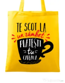 Sacosa din panza Te scot la un zambet Galben