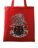 Sacosa din panza The black flag owl Rosu