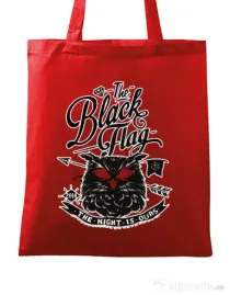 Sacosa din panza The black flag owl Rosu
