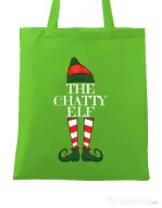 Sacosa din panza The chatty elf Verde mar