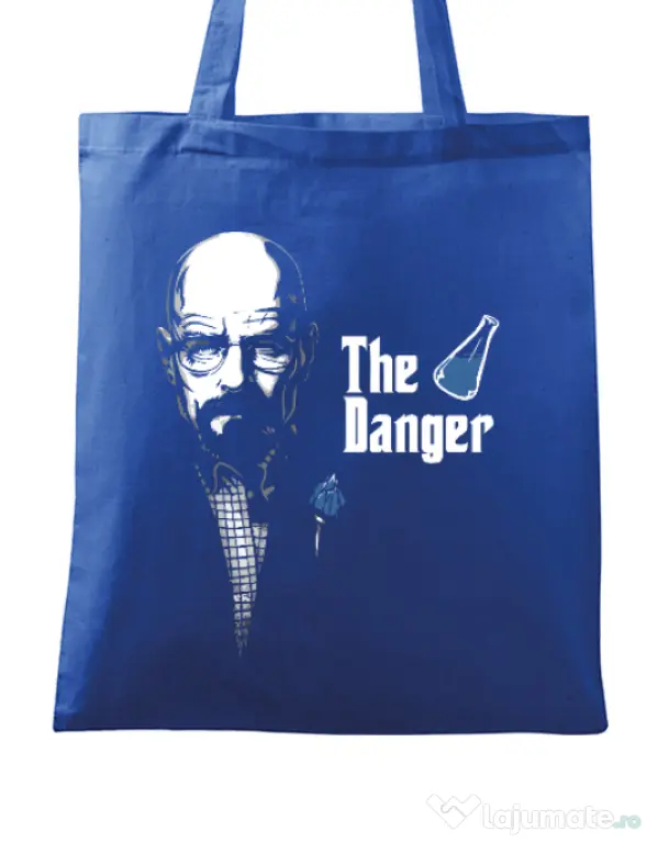 Sacosa din panza Tricou The danger Albastru regal