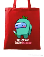 Sacosa din panza Trust me Rosu