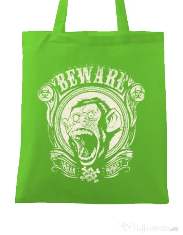 Sacosa din panza Urban monkey Verde mar