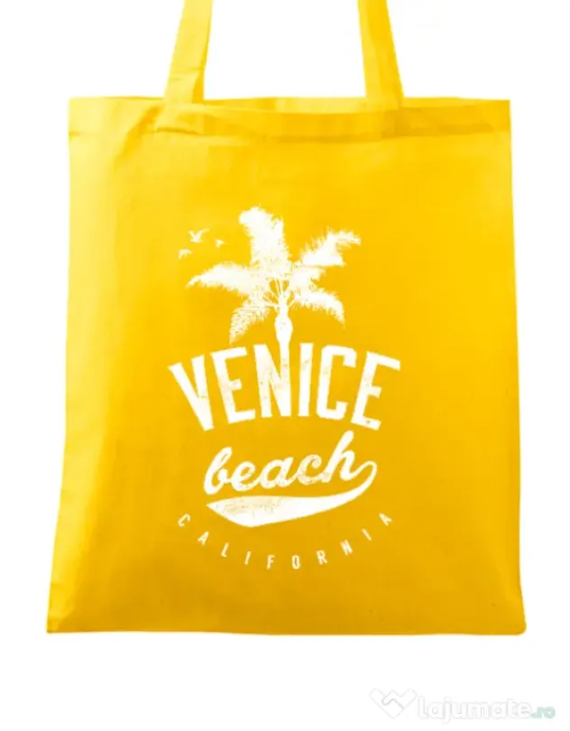 Sacosa din panza Venice beach California Galben