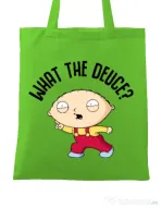 Sacosa din panza What the deuce Verde mar