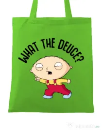 Sacosa din panza What the deuce Verde mar