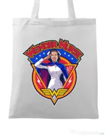 Sacosa din panza Wonder nurse Alb