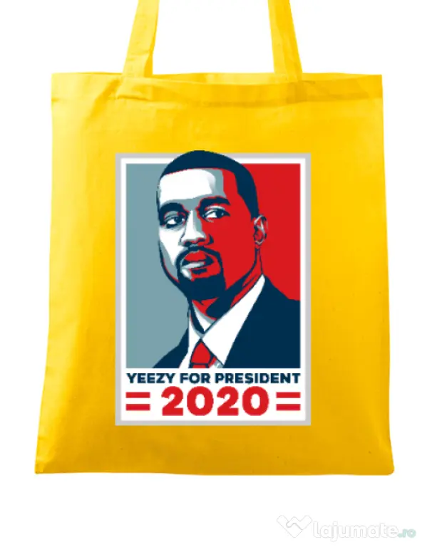 Sacosa din panza Yezzy for president Galben