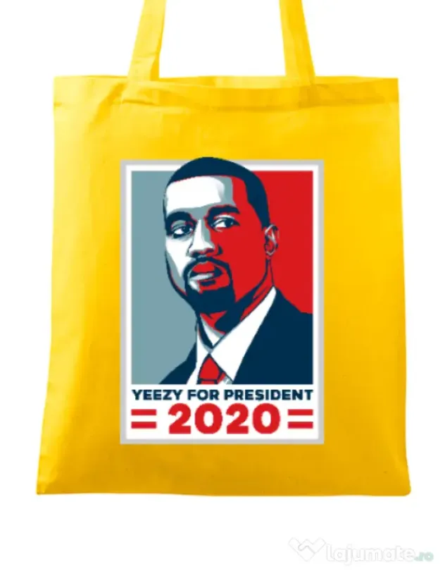 Sacosa din panza Yezzy for president Galben