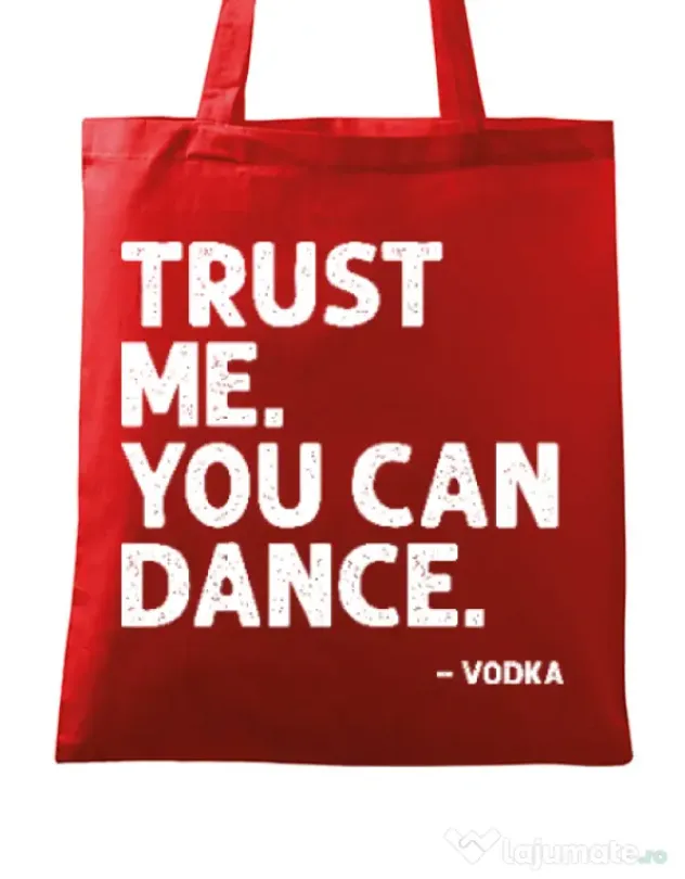 Sacosa din panza You can dance Rosu