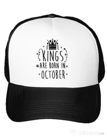 Sapca personalizata Kings are born in October Alb