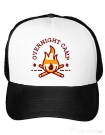 Sapca personalizata Overnight camp Alb