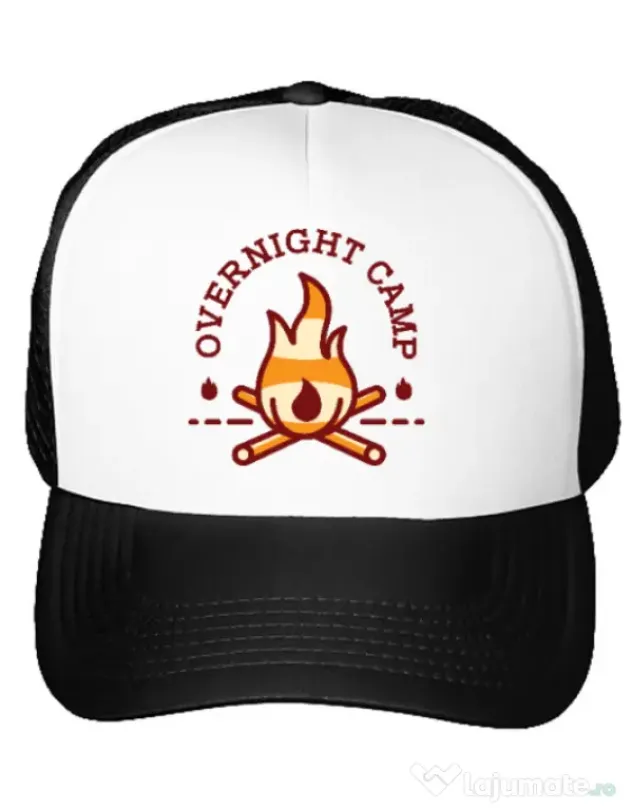 Sapca personalizata Overnight camp Alb
