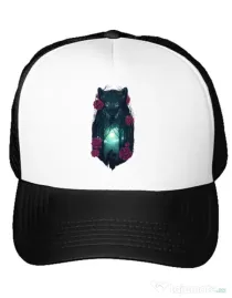 Sapca personalizata Running with the wolves Alb