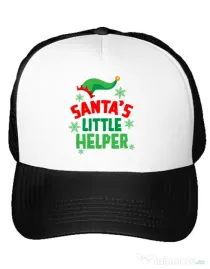 Sapca personalizata Santas little helper Alb