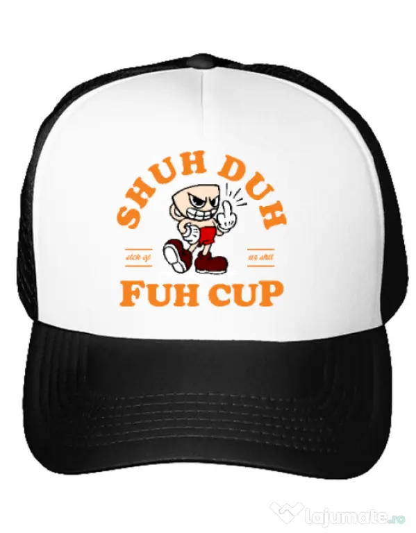 Sapca personalizata Shut the fuh cup Alb