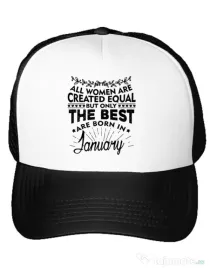 Sapca personalizata The best women are born in January Alb