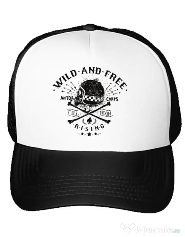 Sapca personalizata Wild and free Alb