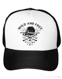 Sapca personalizata Wild and free Alb