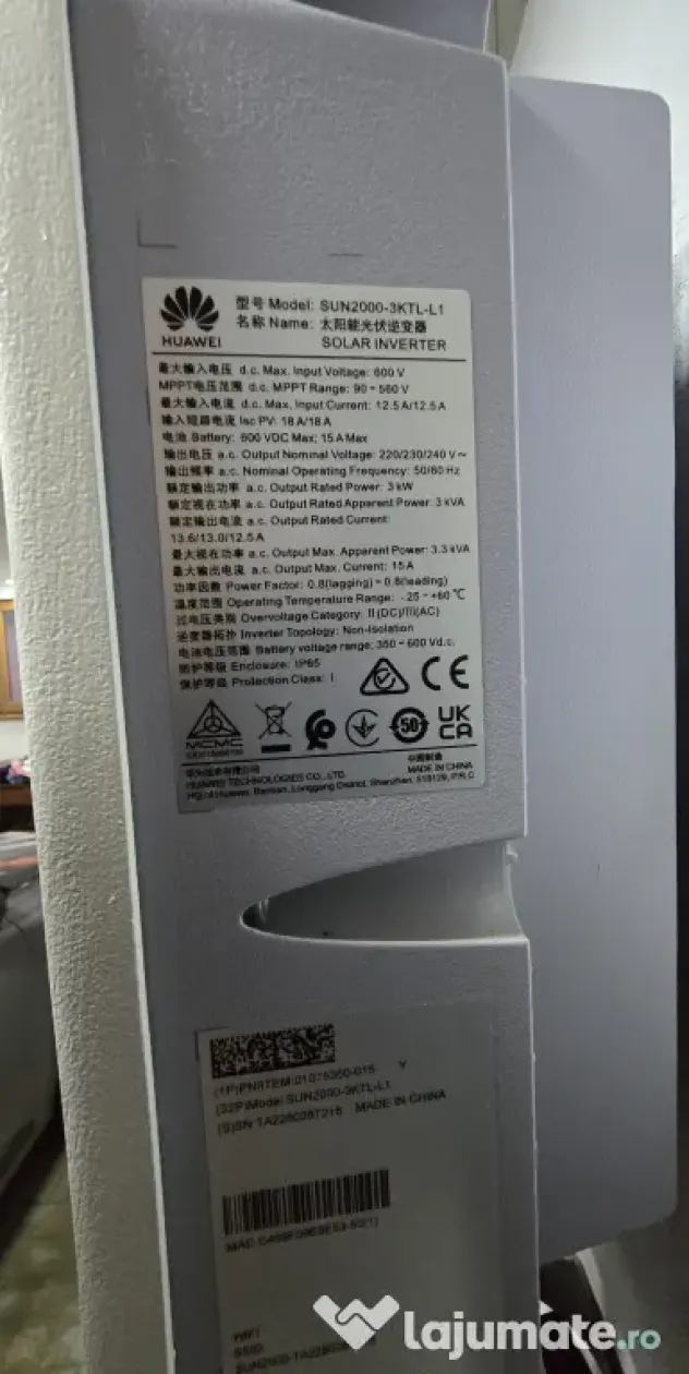 Invertor hibrid monofazat Huawei SUN2000-3KTL-L1, 3 kW