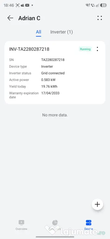 Invertor hibrid monofazat Huawei SUN2000-3KTL-L1, 3 kW