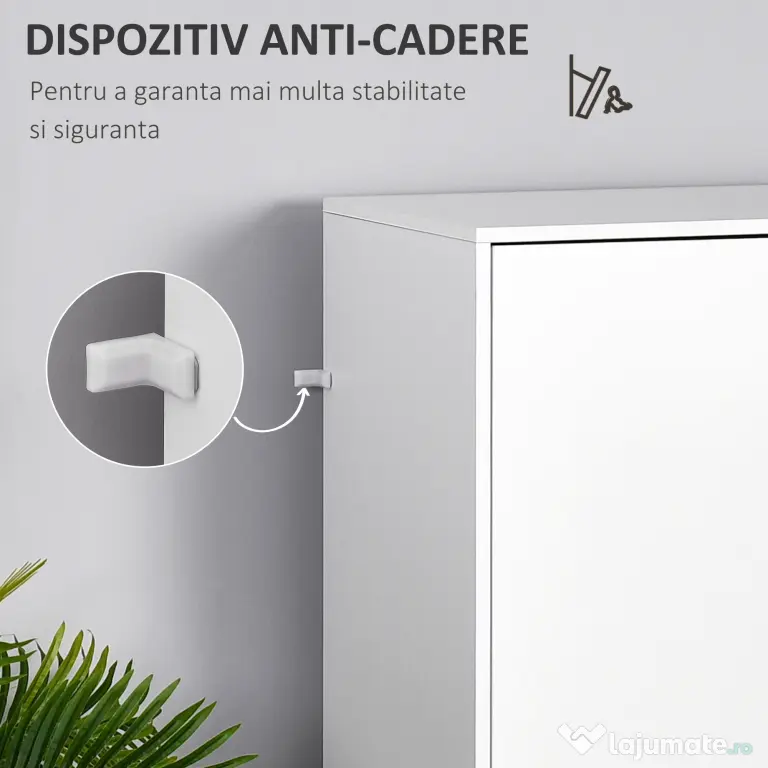 HOMCOM Dulap Multifuncțional Elegant cu Raft, Bară Umerașe și 2 Sertare, Dulap pentru Cameră cu 2 Uși, Alb, 80x40x180cm | Aosom Romania