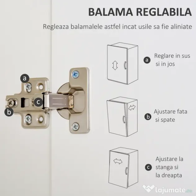 HOMCOM Dulap Multifuncțional Elegant cu Raft, Bară Umerașe și 2 Sertare, Dulap pentru Cameră cu 2 Uși, Alb, 80x40x180cm | Aosom Romania