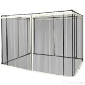 Plasa de Tantari Outsunny, Perdele de Rezerva, Balamale, 302x207cm, Negru si Bej | Aosom Romania