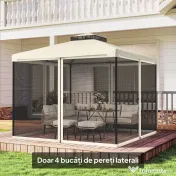 Plasa de Tantari Outsunny, Perdele de Rezerva, Balamale, 302x207cm, Negru si Bej | Aosom Romania