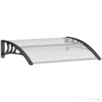 Outsunny Copertina din Policarbonat pentru Usa sau Fereastra, Marchiza de Protectie Ploaie si UV, 75x120x23 cm, Transparent
