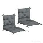 Outsunny Set 2 Perne pentru Scaune de Exterior din Poliester și Bumbac cu Șnururi, 50x98x8 cm, Gri