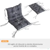 Outsunny Set de Două Perne pentru Scaune de Exterior - Gri | Aosom Romania
