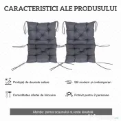 Outsunny Set de Două Perne pentru Scaune de Exterior - Gri | Aosom Romania
