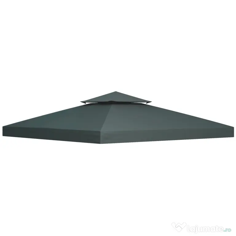 Outsunny Acoperis de Schimb pentru Foisor 3x3m, Prelata pentru Foisor cu 2 Niveluri Rezistent la Razele UV, Gri Antracit (NUMAI PRELATA)