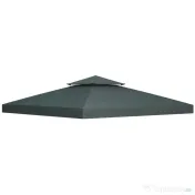 Outsunny Acoperis de Schimb pentru Foisor 3x3m, Prelata pentru Foisor cu 2 Niveluri Rezistent la Razele UV, Gri Antracit (NUMAI PRELATA) 