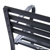 Outsunny Banca de gradina scaun de gradina din metal 2 locuri impermeabila neagra 127 x 62 x 82cm 