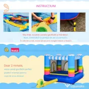 Outsunny Castel Gonflabil pentru Copii cu Trambulina si Piscina Pompa Inclusa 