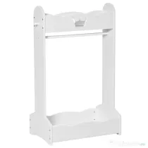 HOMCOM Suport Haine Copii cu Etajere și Agățători, Mobilier Dormitor Lemn, 63x37x103cm, Alb | Aosom Romania