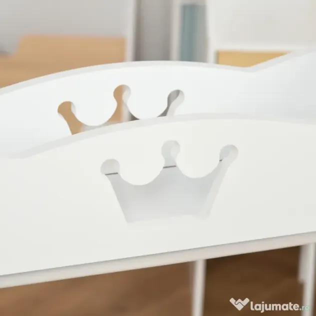 HOMCOM Suport Haine Copii cu Etajere și Agățători, Mobilier Dormitor Lemn, 63x37x103cm, Alb | Aosom Romania