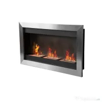 HomCom Șemineu cu Bioetanol pentru Perete cu 3 Arzătoare din Inox 1.5LT 110 x 63 x 16cm 