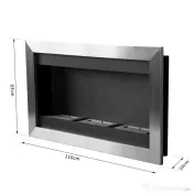 HomCom Șemineu cu Bioetanol pentru Perete cu 3 Arzătoare din Inox 1.5LT 110 x 63 x 16cm 