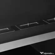 HomCom Șemineu cu Bioetanol pentru Perete cu 3 Arzătoare din Inox 1.5LT 110 x 63 x 16cm 