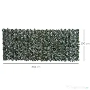 Outsunny Gard Viu Artificial pentru Balcon și Grădină din PE Anti-UV, 240x100 cm, Verde Închis | Aosom Romania