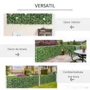 Outsunny Gard Viu Artificial pentru Balcon și Grădină din PE Anti-UV, 240x100 cm, Verde Închis | Aosom Romania